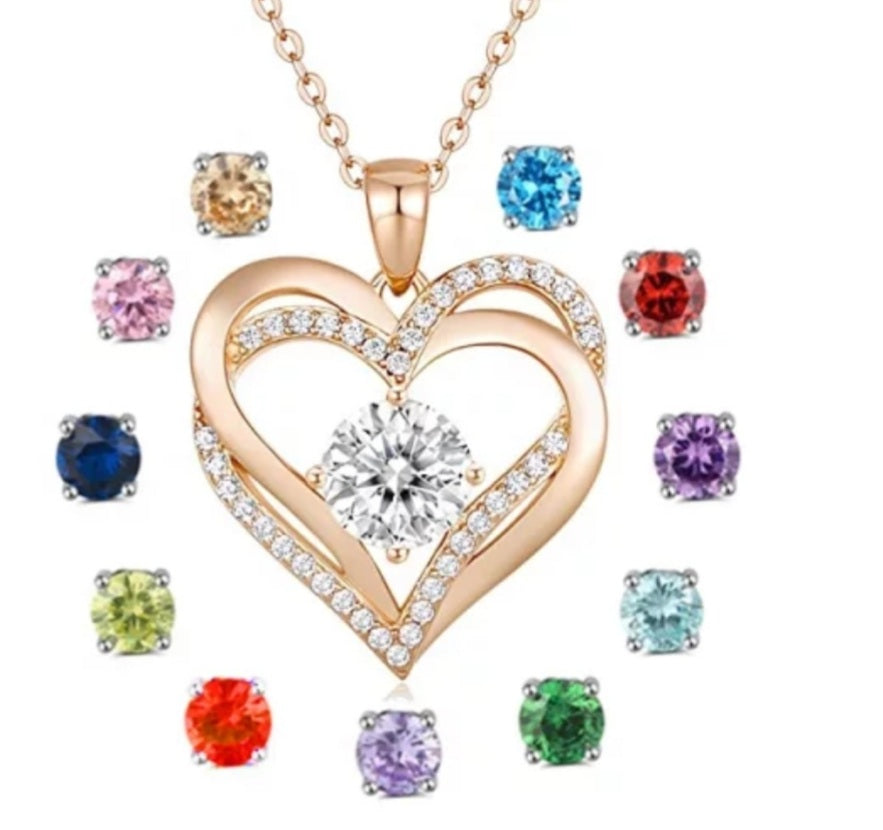 Girls' Cz Birthstone Heart Sterling Silver Necklace - In Season Jewelry :  Target